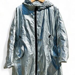 Zara Kids Metallic Silver Hooded Jacket